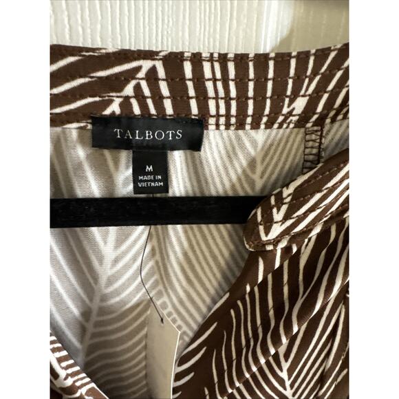 Talbots JERSEY SHIRTDRESS - LINEAR PALMS Size Med - Picture 3 of 6